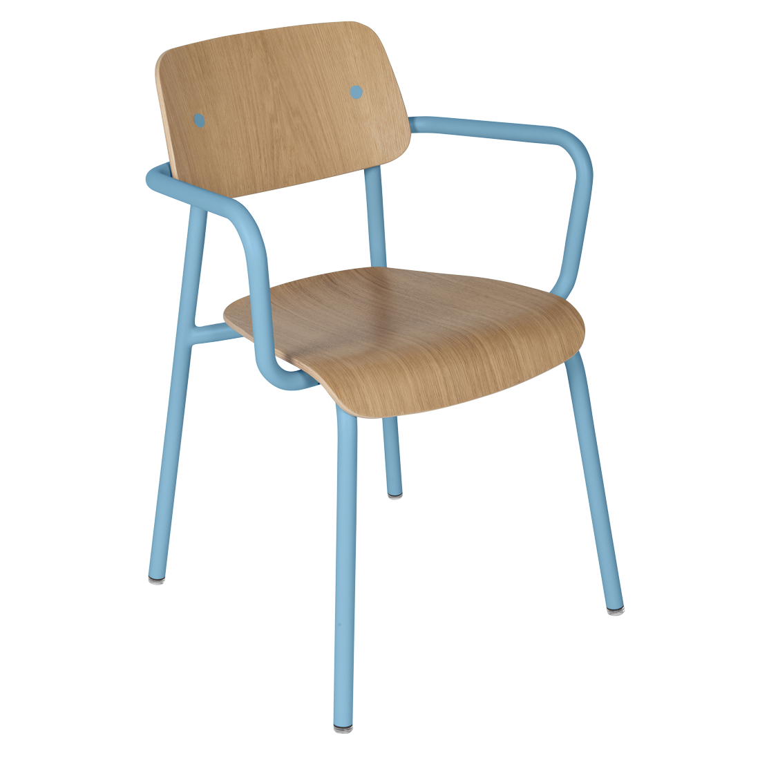 Fauteuil Studie Chêne — Bleu maya