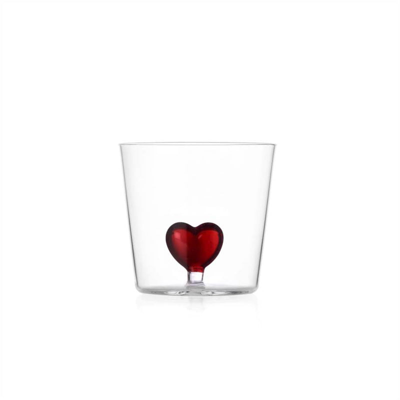 Verre à eau Cuore — Cœur Rouge
