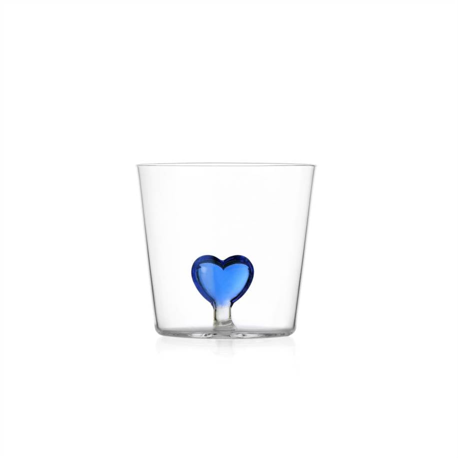 Verre à eau Cuore — Cœur Bleu
