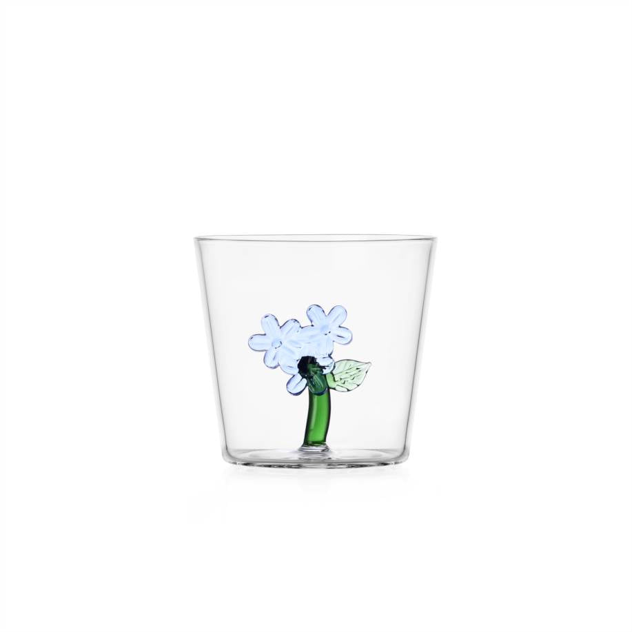 Verre à eau Botanica — Light Blue Flower Inside
