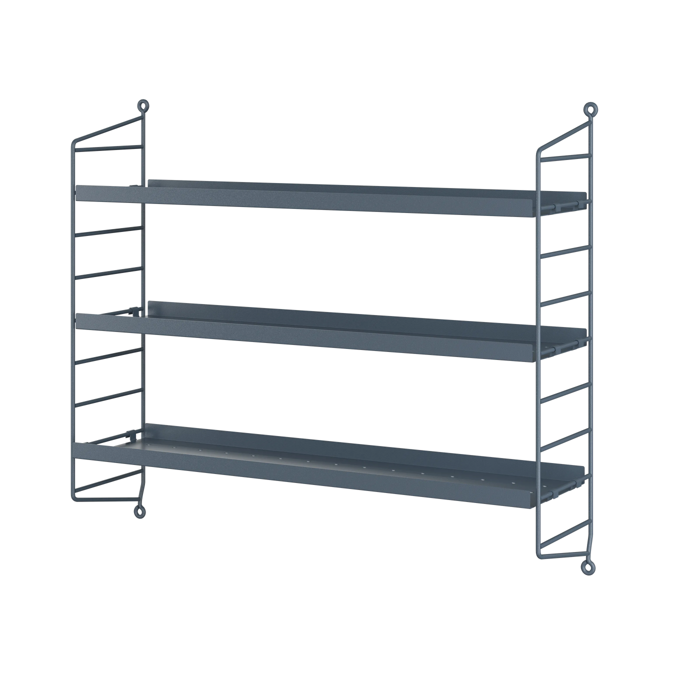 Étagère murale String Pocket Métal — Gris Sergelgrå