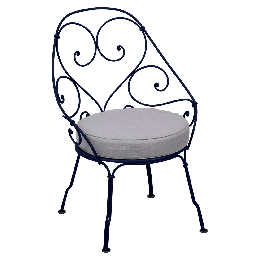 Fauteuil 1900 Cabriolet — Bleu abysse · Gris flanelle