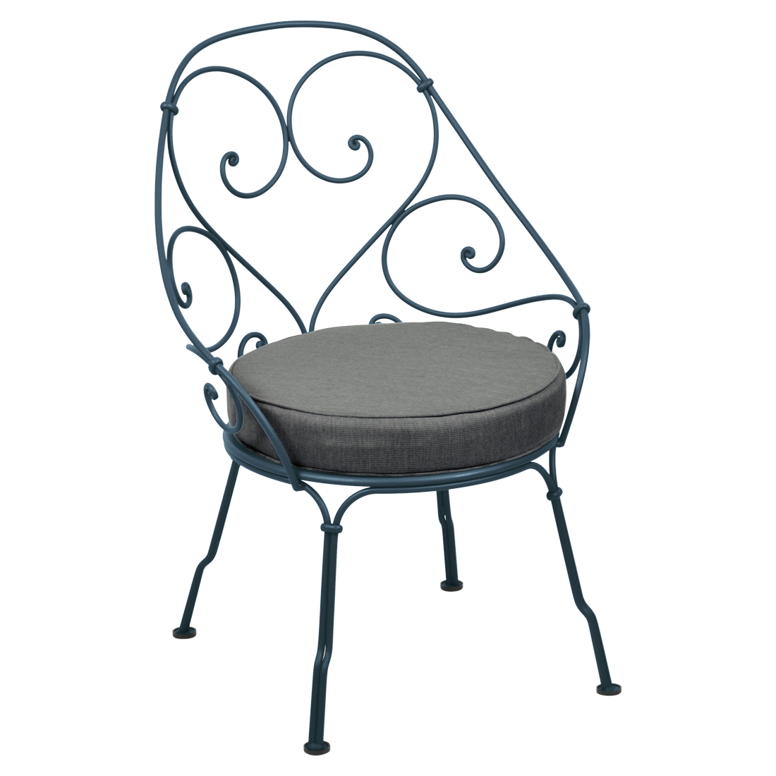 Fauteuil 1900 Cabriolet — Bleu acapulco · Gris graphite