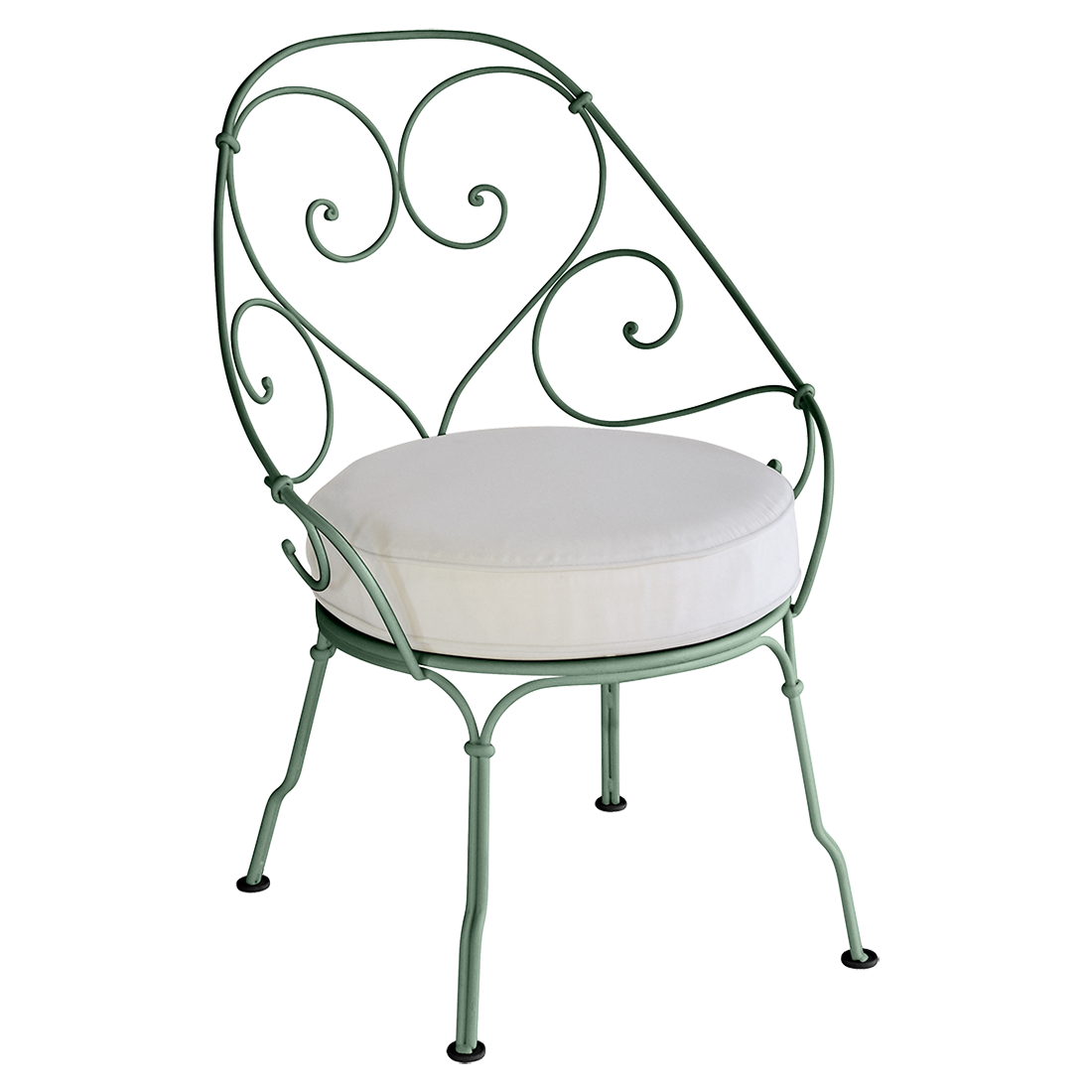 Fauteuil 1900 Cabriolet — Vert cèdre · Blanc grisé