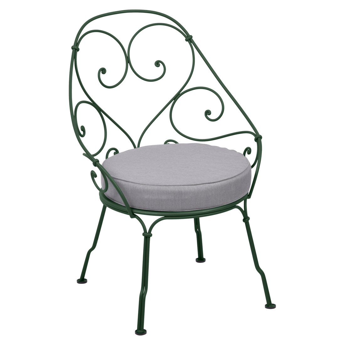 Fauteuil 1900 Cabriolet — Vert cèdre · Gris flanelle