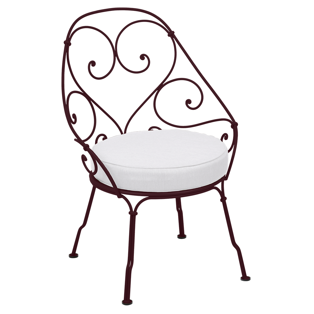 Fauteuil 1900 Cabriolet — Cerise noire · Blanc grisé