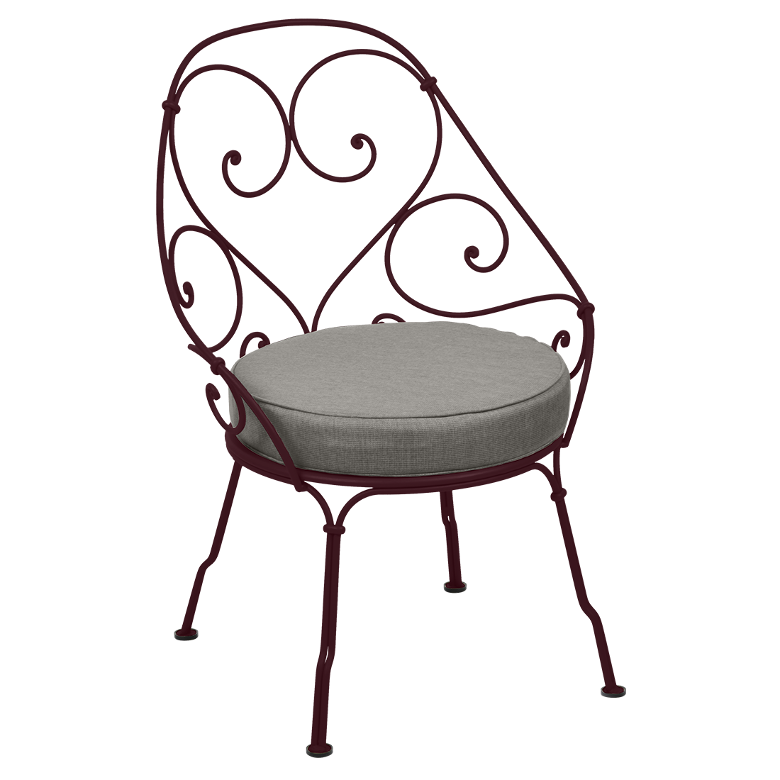 Fauteuil 1900 Cabriolet — Cerise noire · Taupe grisé