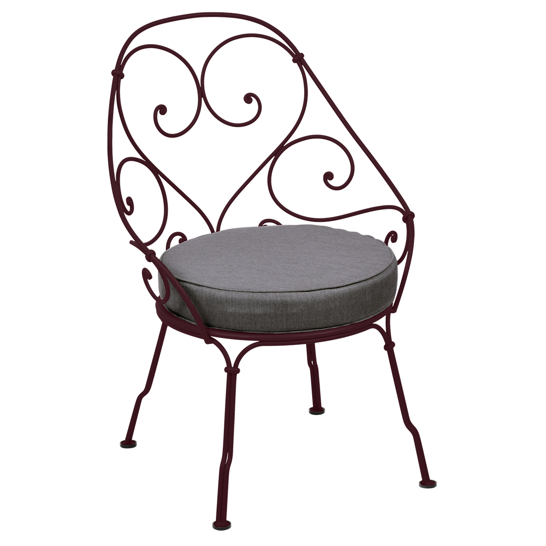 Fauteuil 1900 Cabriolet — Cerise noire · Gris graphite