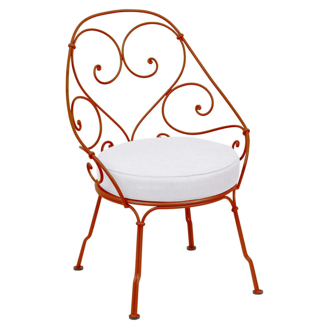 Fauteuil 1900 Cabriolet — Orange confite · Blanc grisé