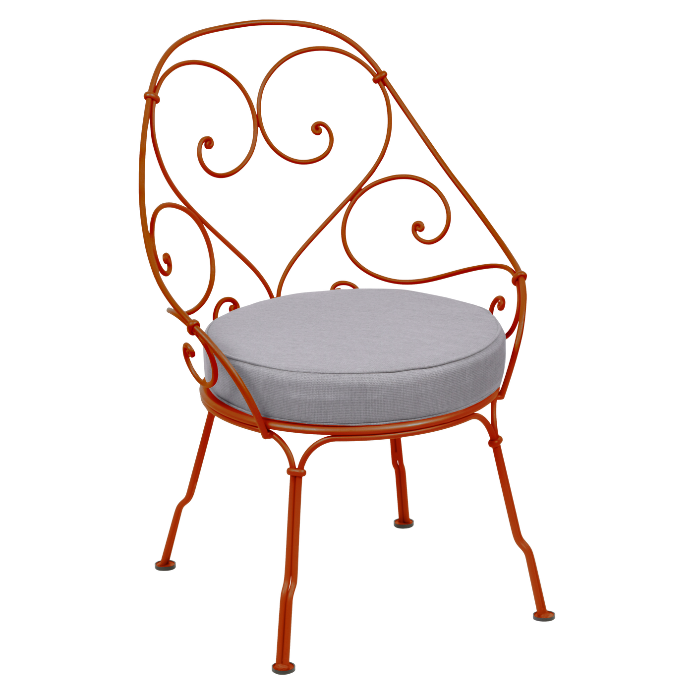 Fauteuil 1900 Cabriolet — Orange confite · Gris flanelle