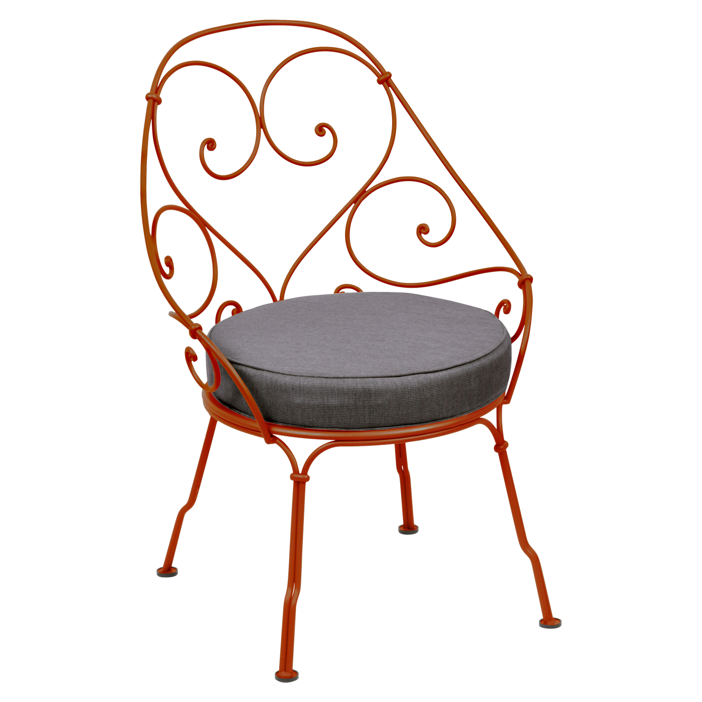 Fauteuil 1900 Cabriolet — Orange confite · Gris graphite