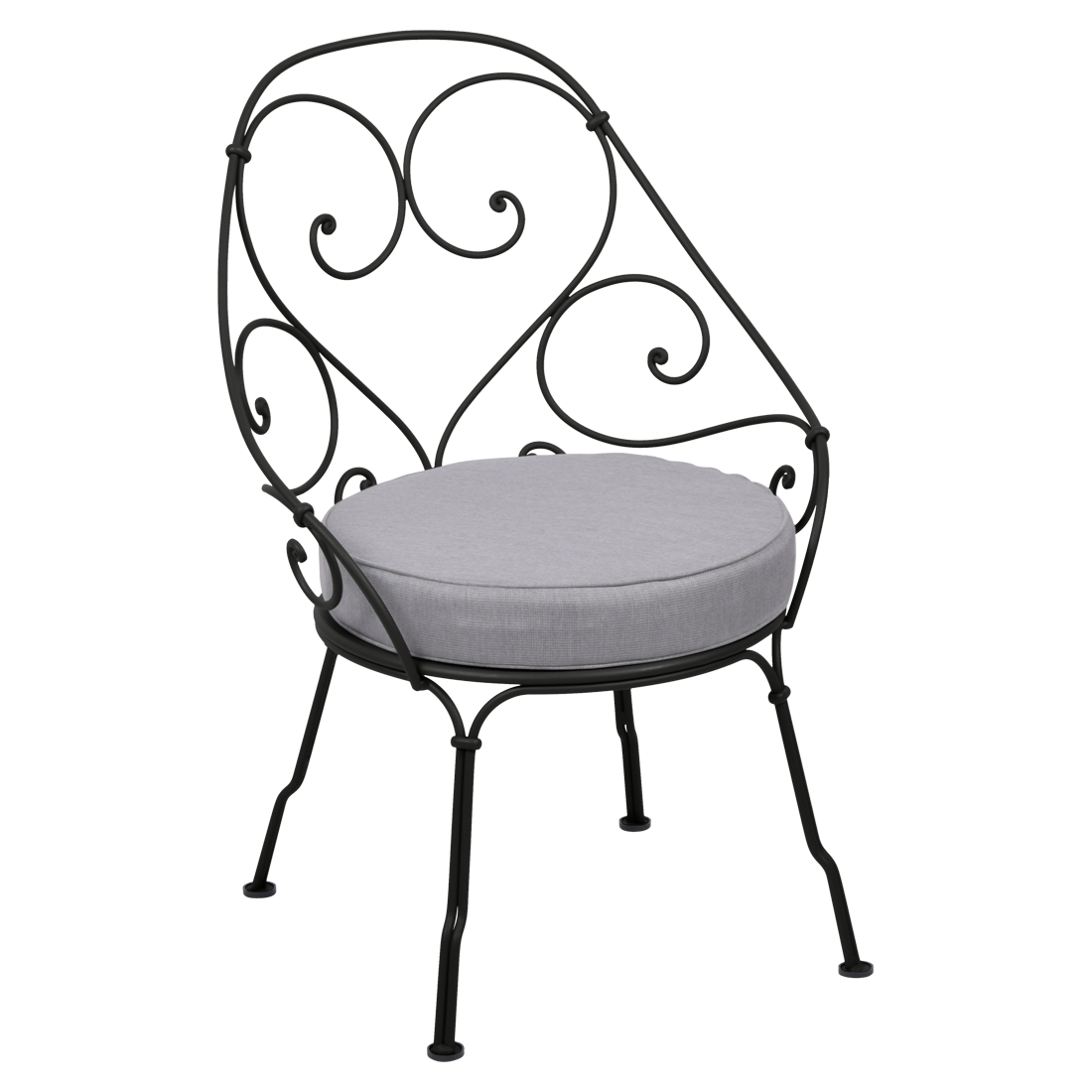Fauteuil 1900 Cabriolet — Réglisse · Gris flanelle