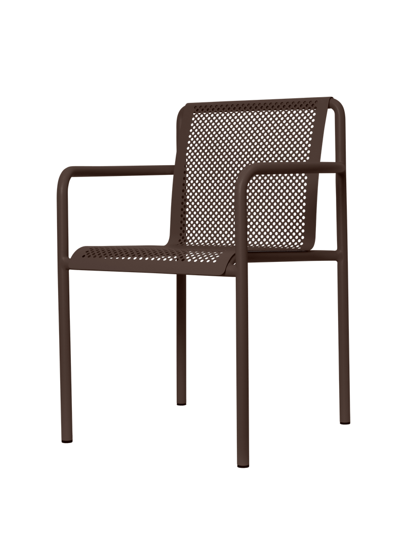 Chaise avec accoudoirs Dapple — Chocolat