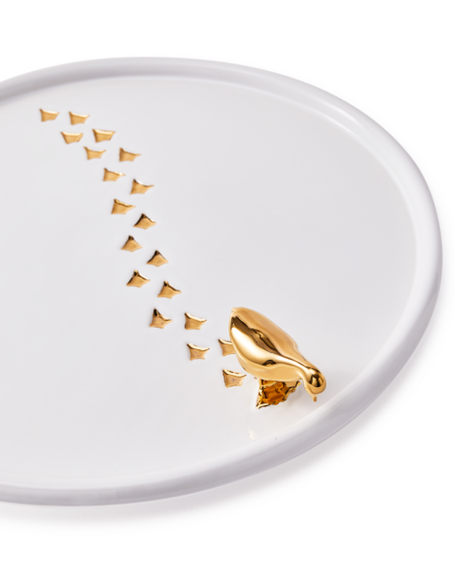 Assiette Walking Duck, gold