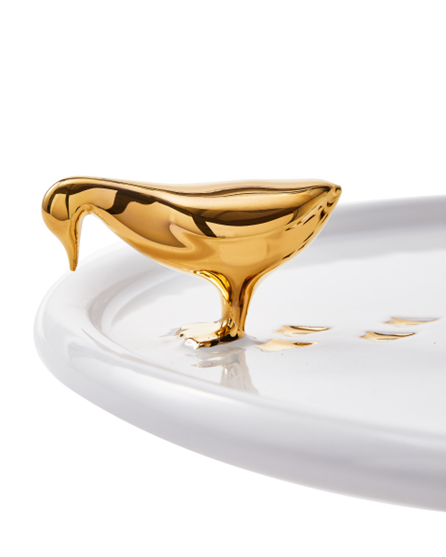 Assiette Walking Duck, gold
