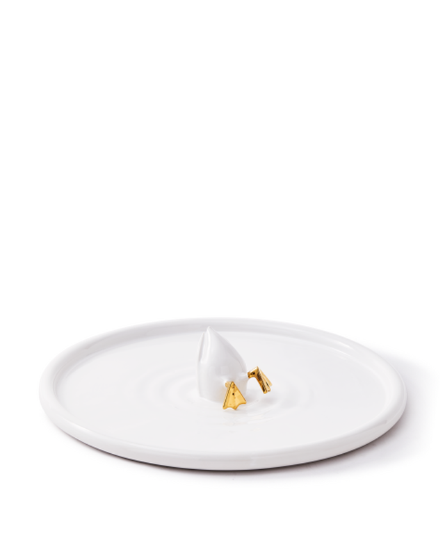 Assiette Diving Duck, gold