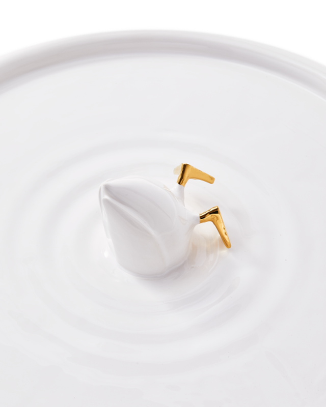 Assiette Diving Duck, gold