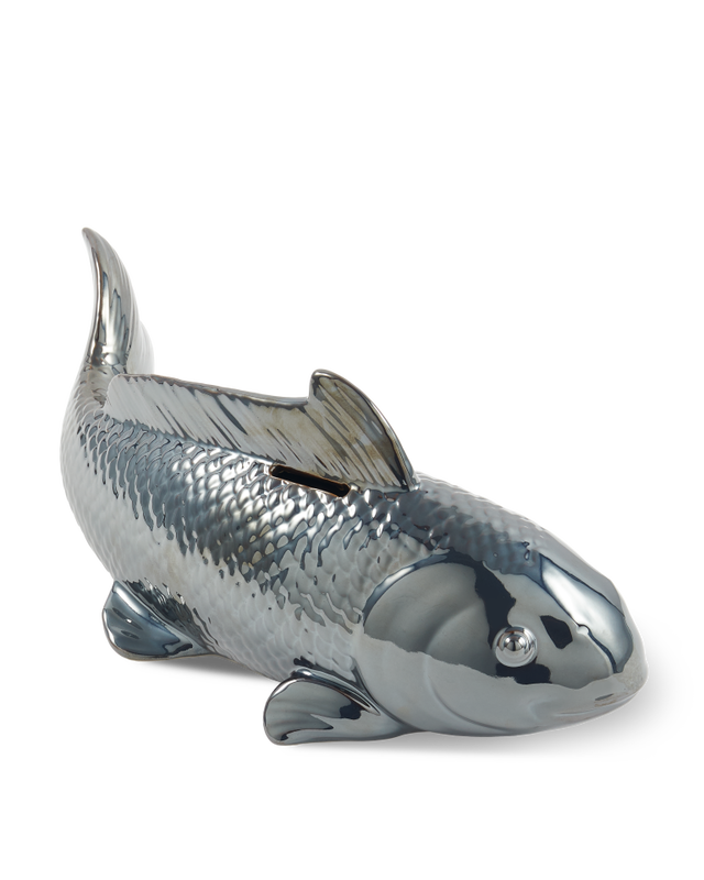 Sculpture Fish Moneybox, dark grey
