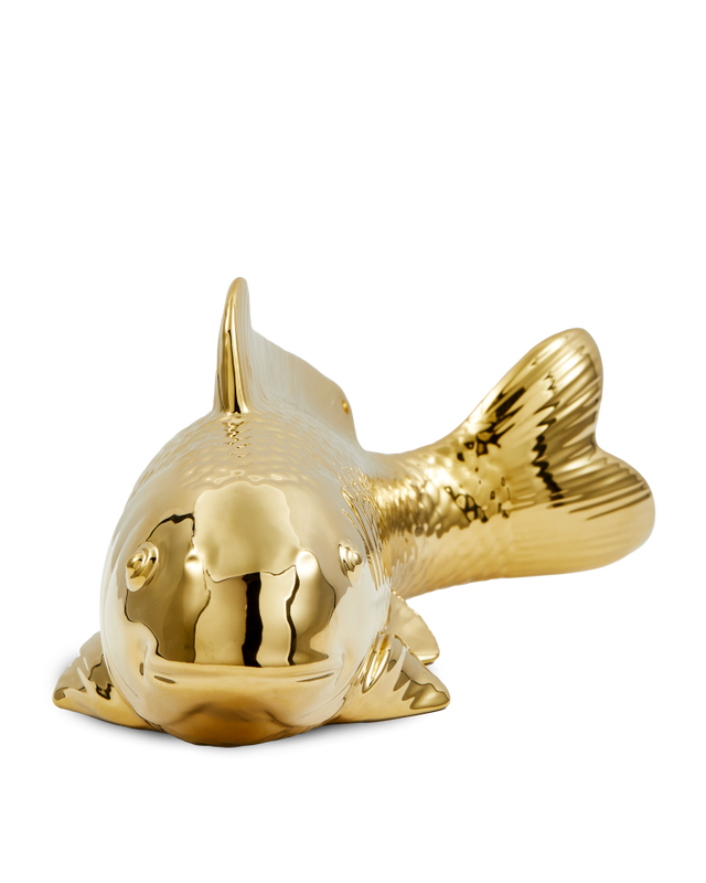 Sculpture Fish Moneybox, gold