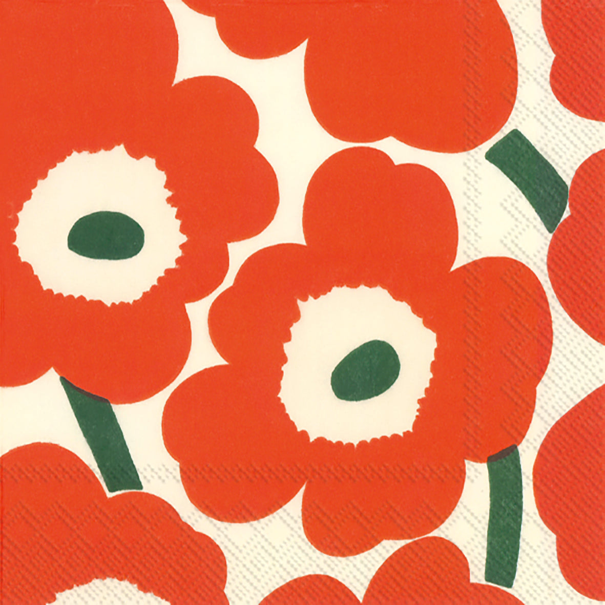 Serviette Unikko — Orange Green