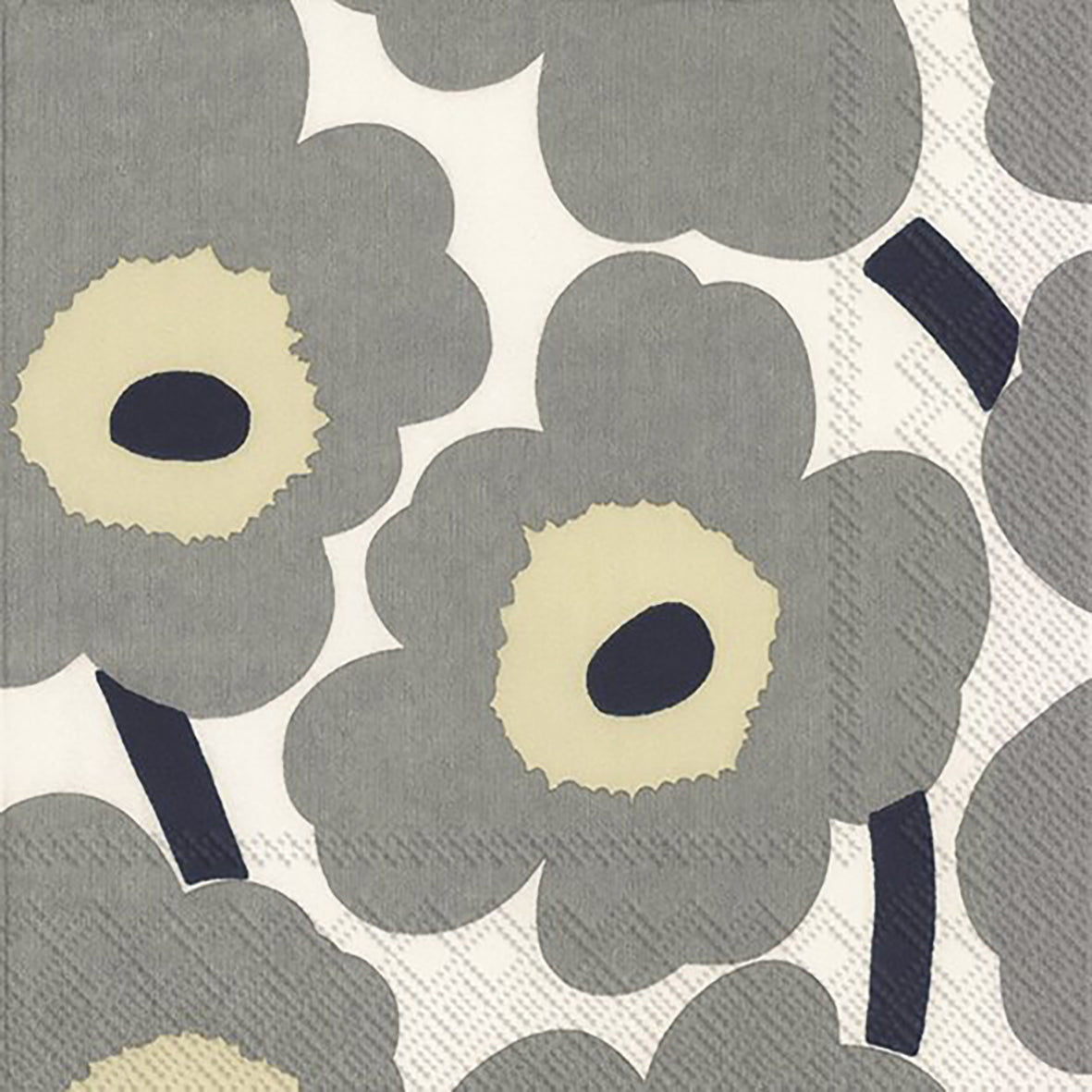 Serviette Unikko — Grey White