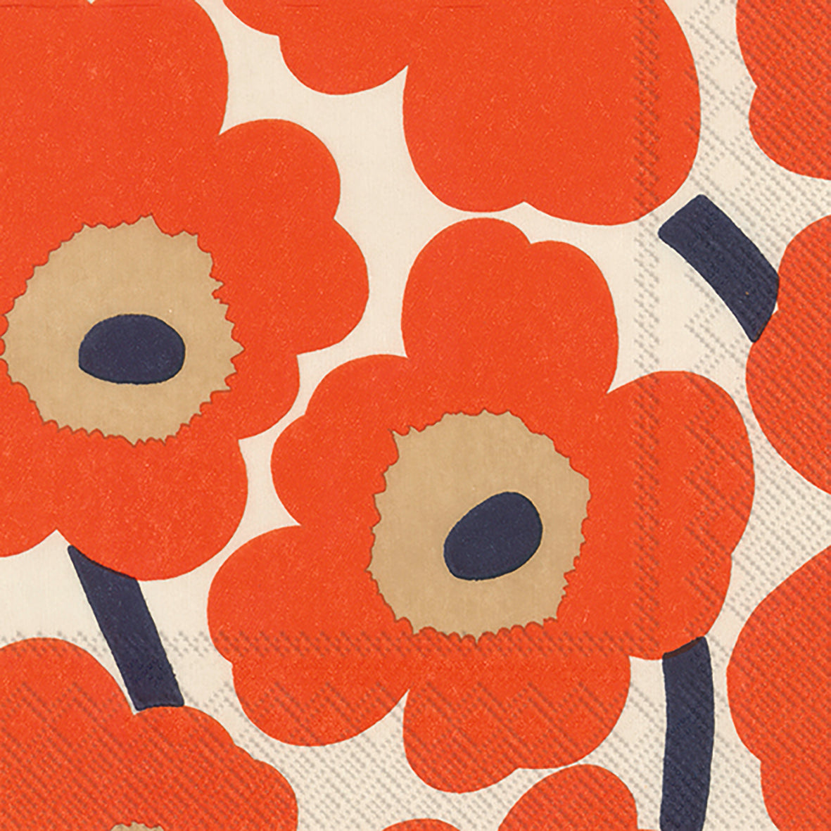 Serviette Unikko — Cream Red