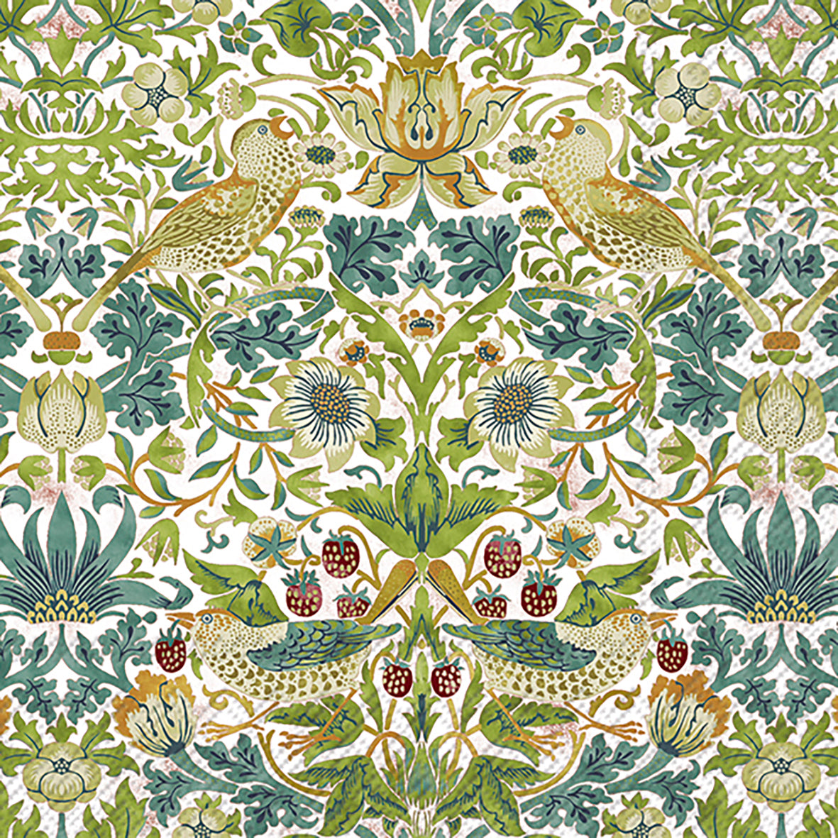Serviette Strawberry Thief V&A — White