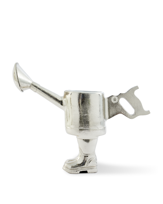Sculpture Walking Watering Object, silver