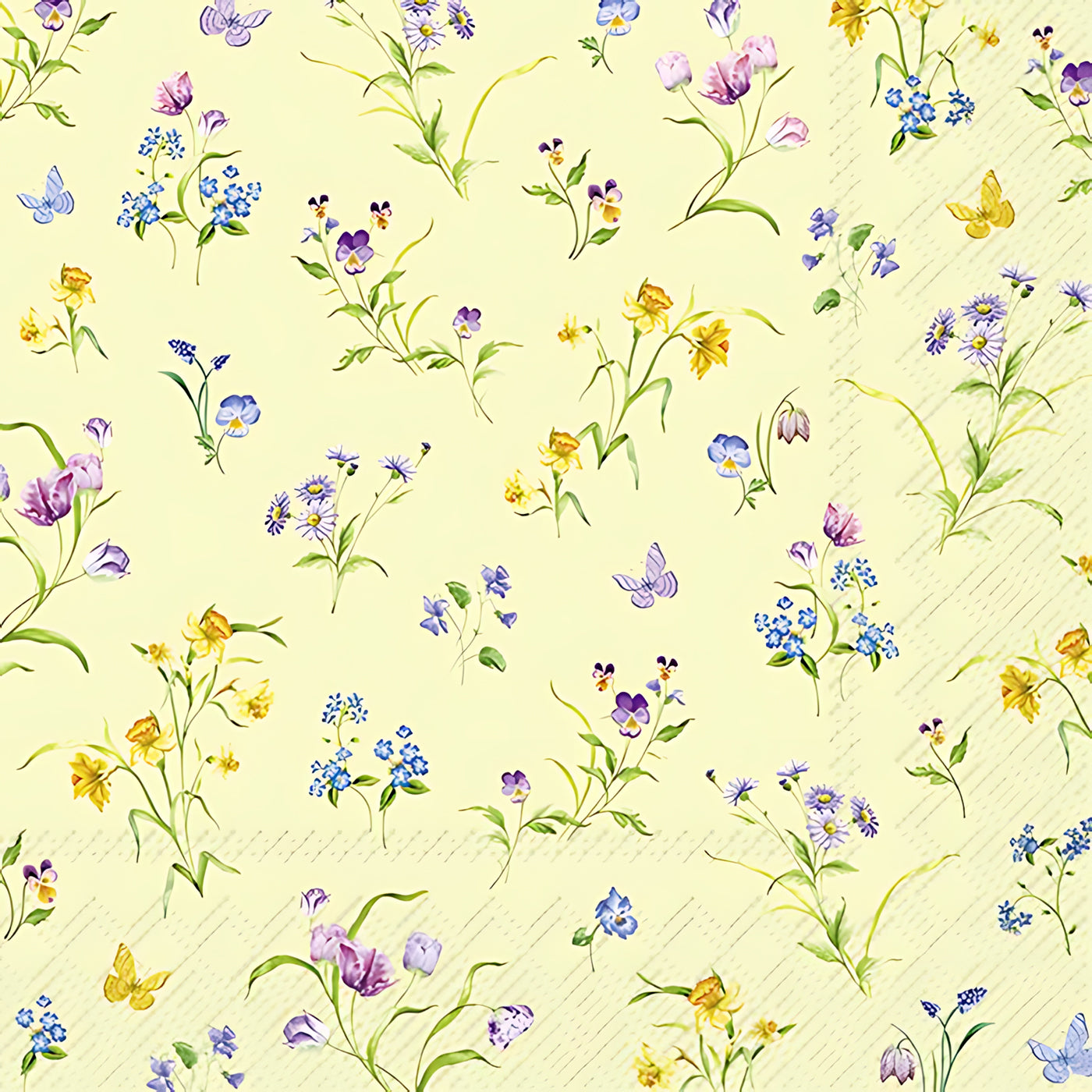 Serviette Easter Flowers — Lightgreen