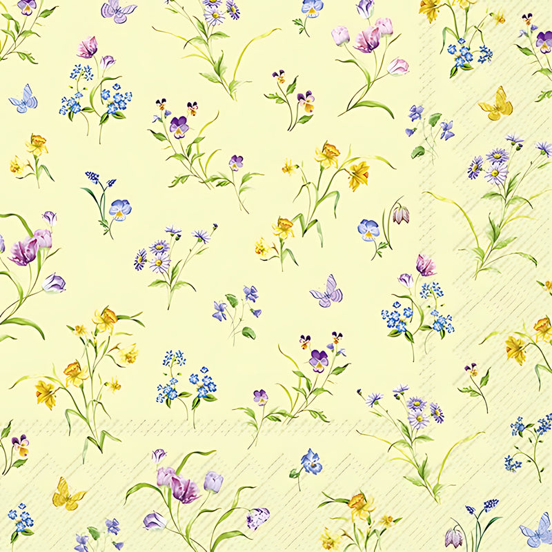 Serviette Easter Flowers — Lightgreen