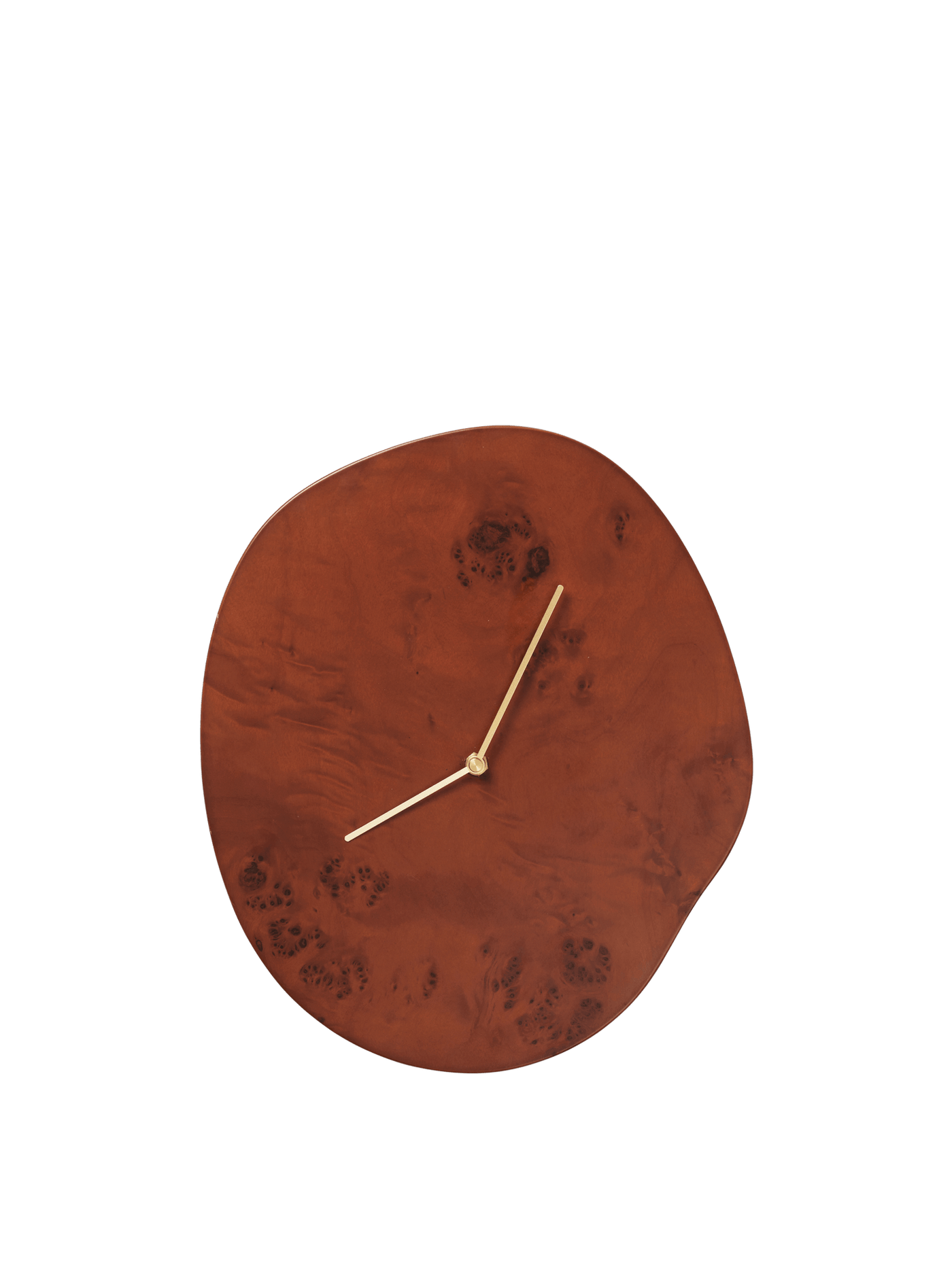 Horloge Melt, Dark stained burl