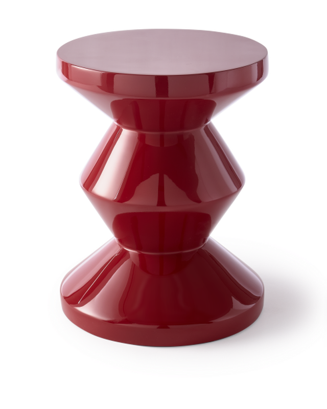 Tabouret Zig Zag, burgundy red