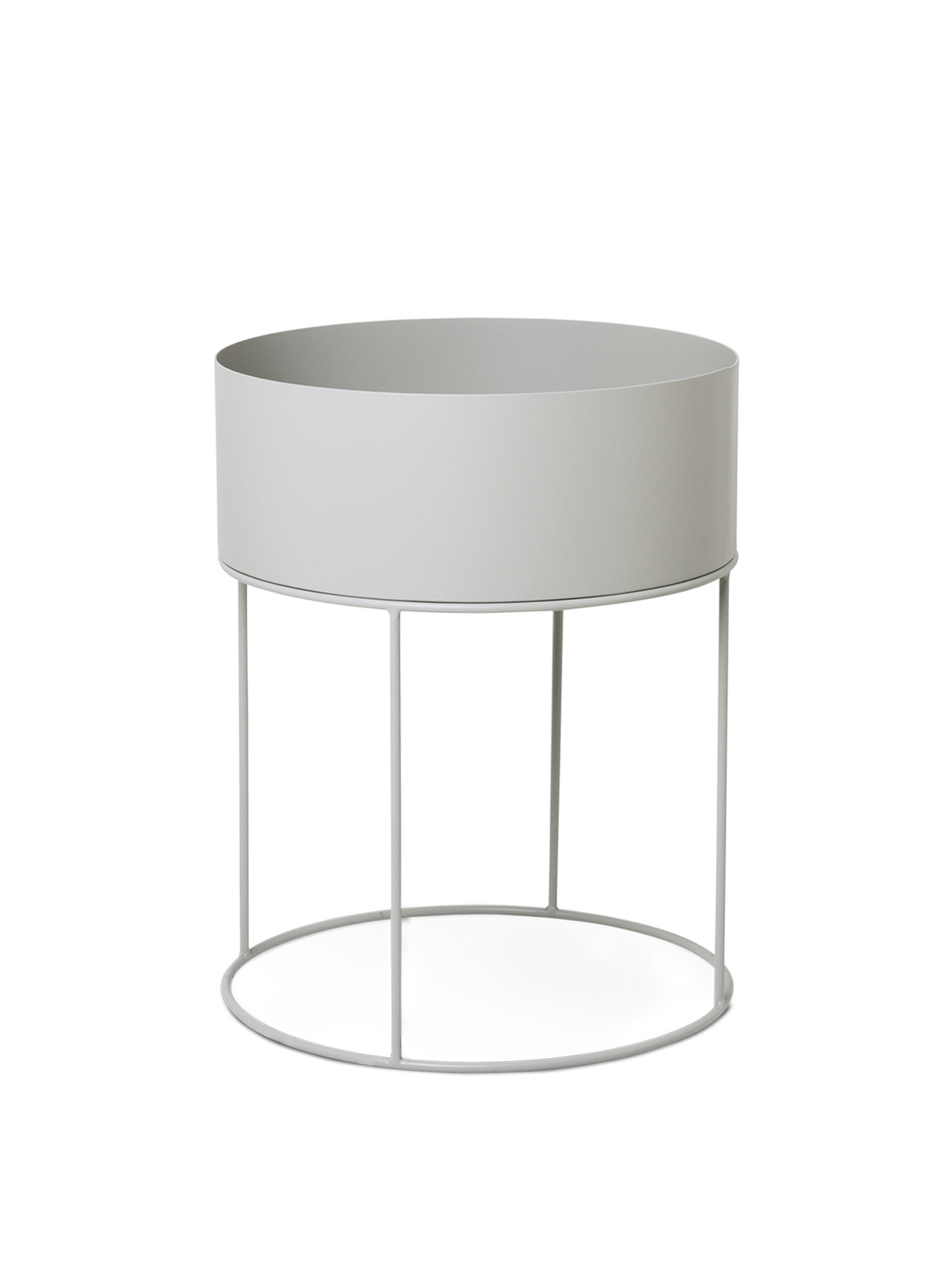 Jardinière ronde Plant Box, Gris clair