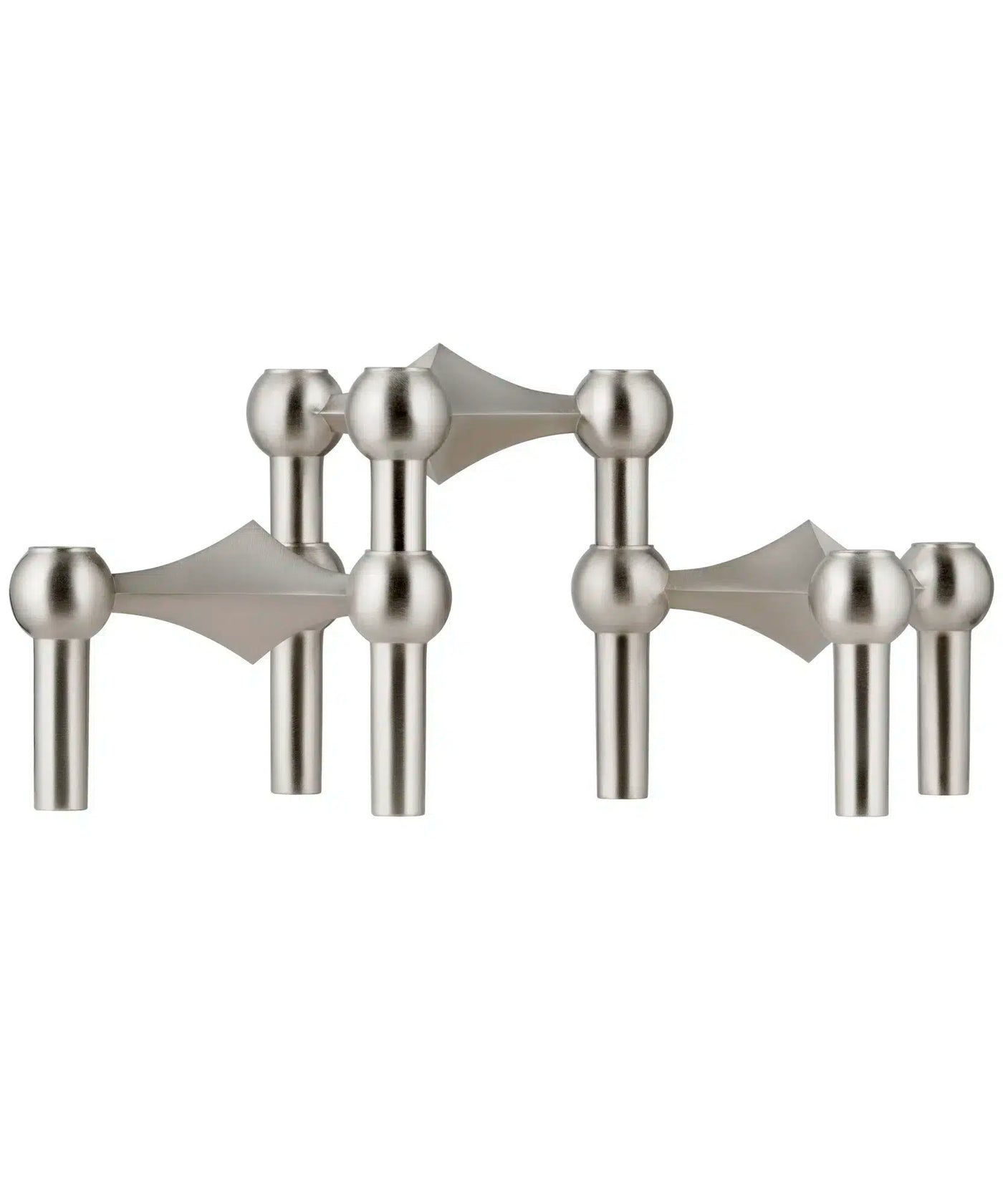Bougeoir Nagel, Chromé brossé, Lot de 3