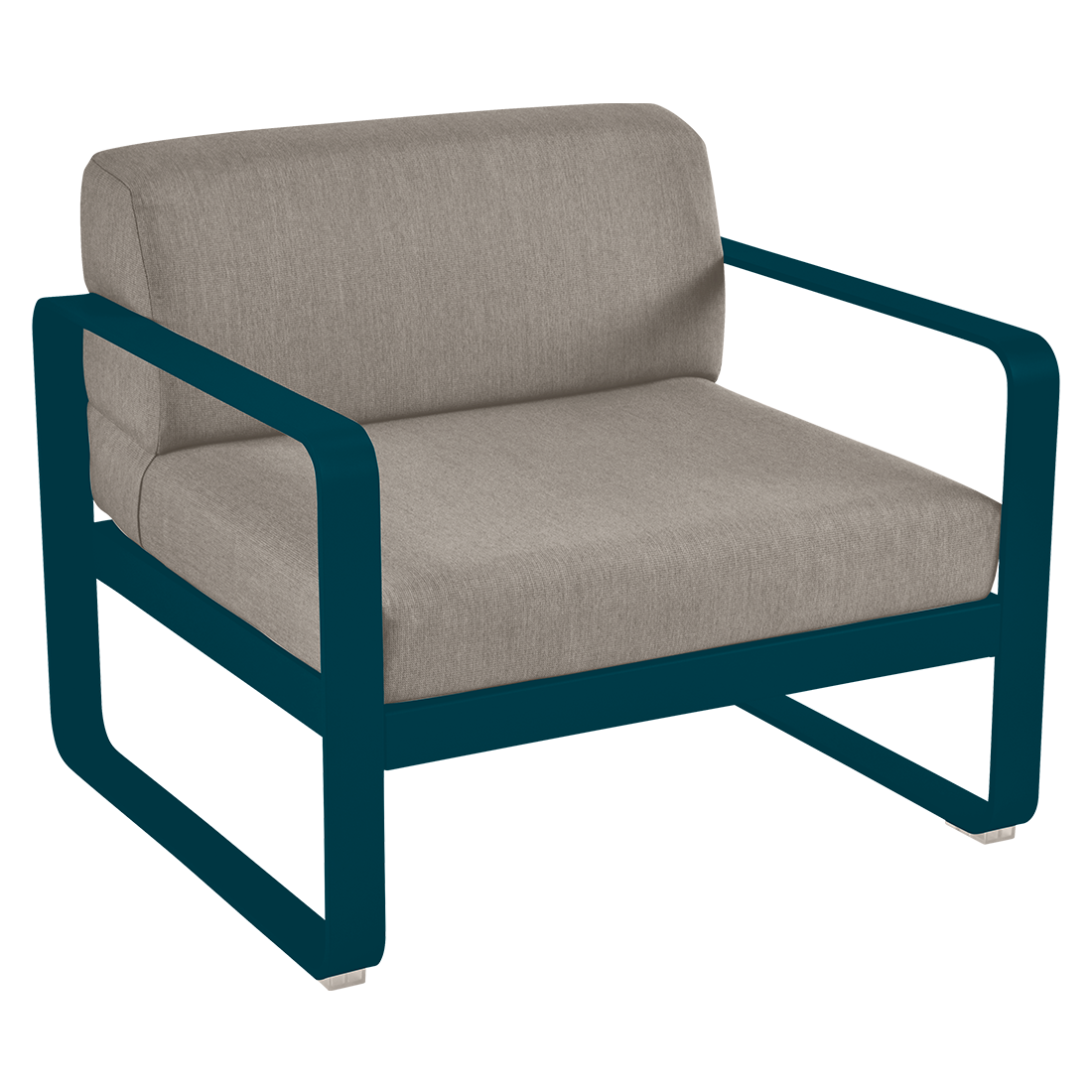 Fauteuil Bellevie — Bleu acapulco · Taupe grisé