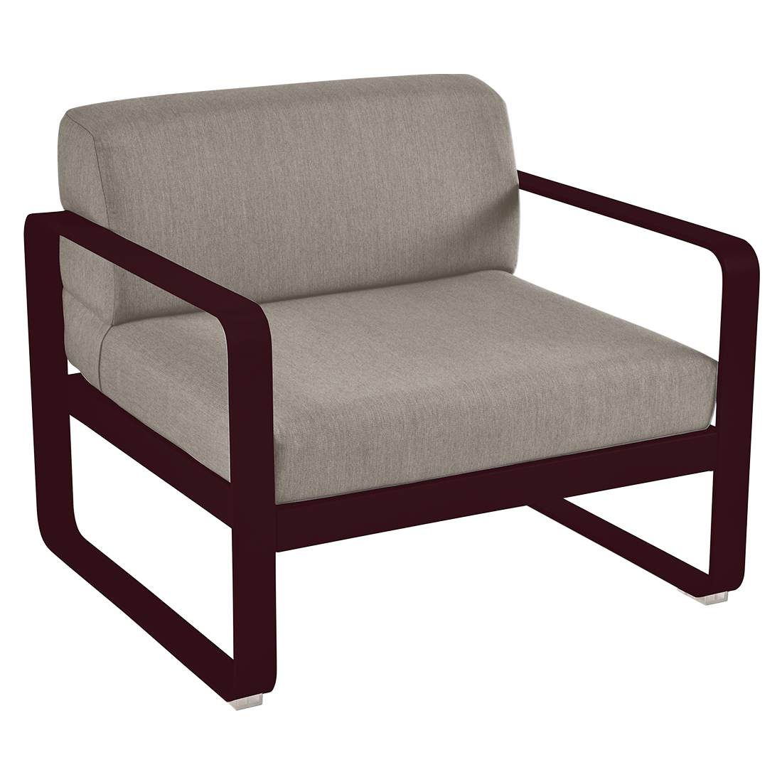 Fauteuil Bellevie — Cerise noire · Taupe grisé