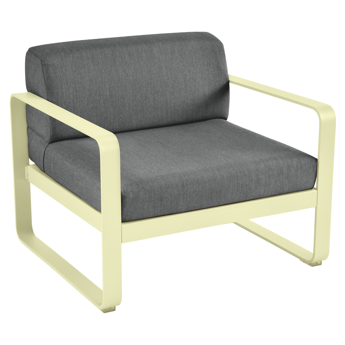 Fauteuil Bellevie — Citron givré · Gris graphite