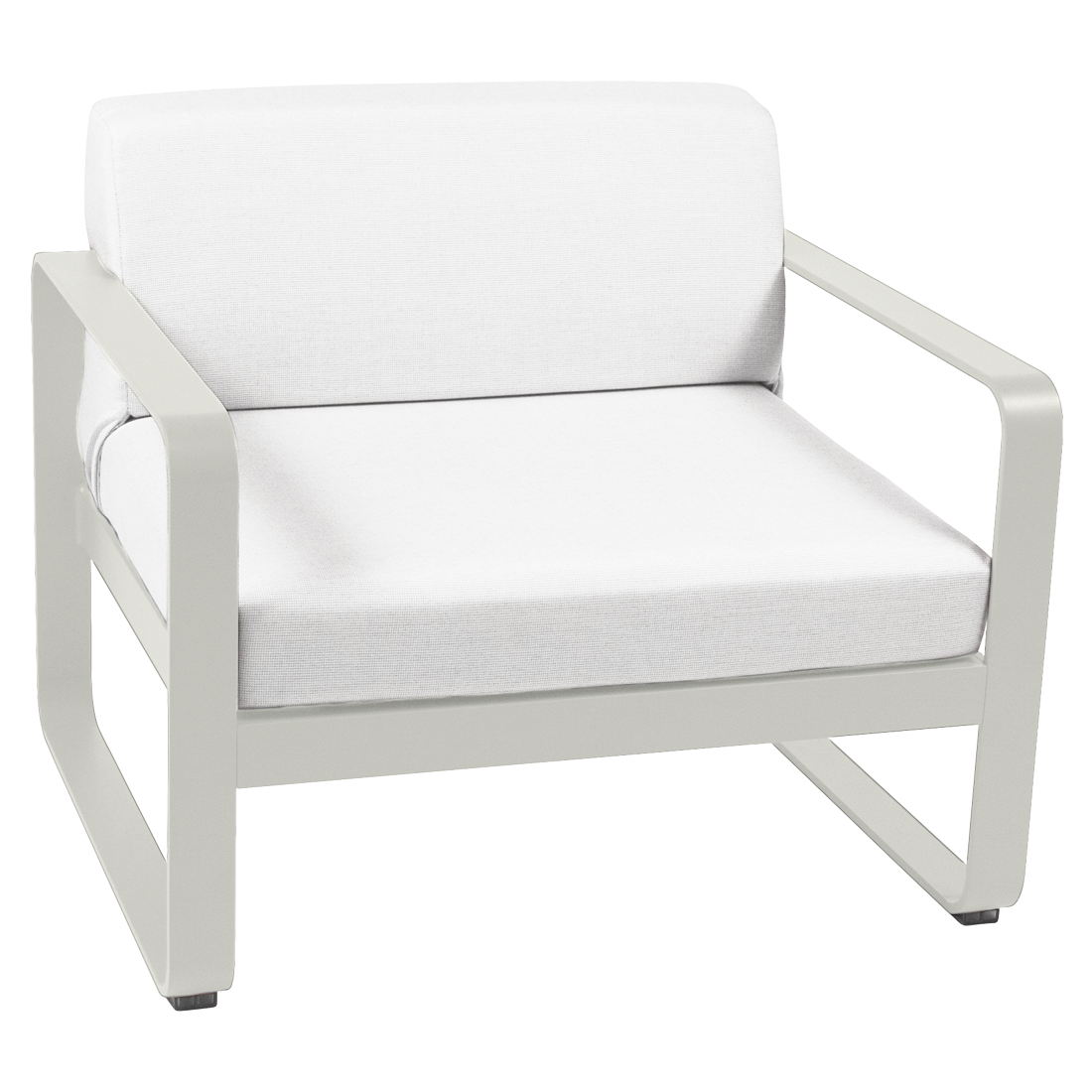 Fauteuil Bellevie — Gris argile · Blanc grisé