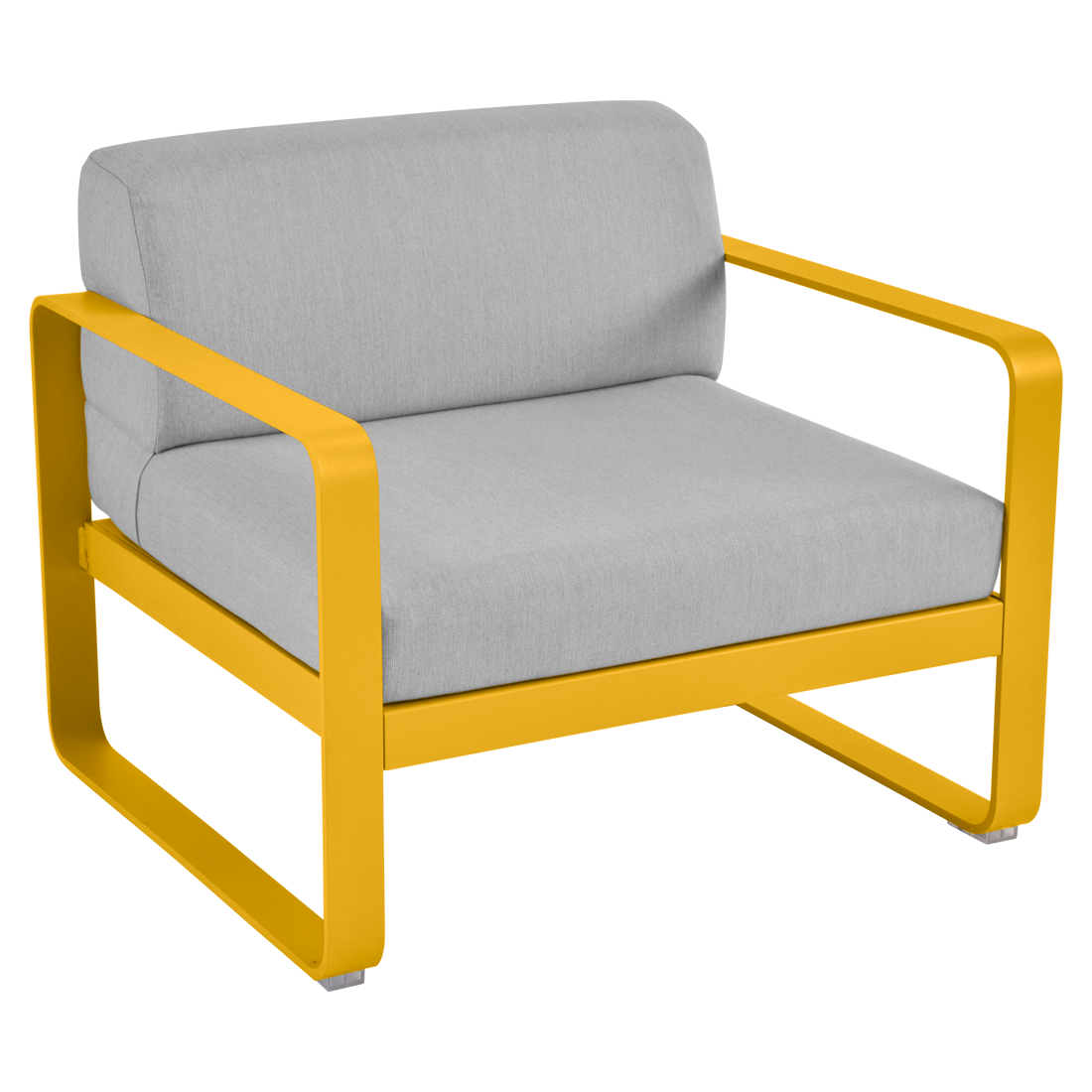 Fauteuil Bellevie — Miel · Gris flanelle