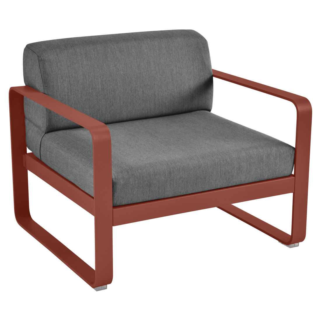 Fauteuil Bellevie — Ocre rouge · Gris graphite