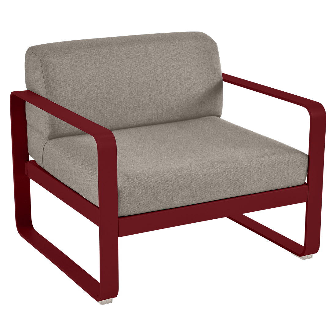 Fauteuil Bellevie — Piment · Taupe grisé