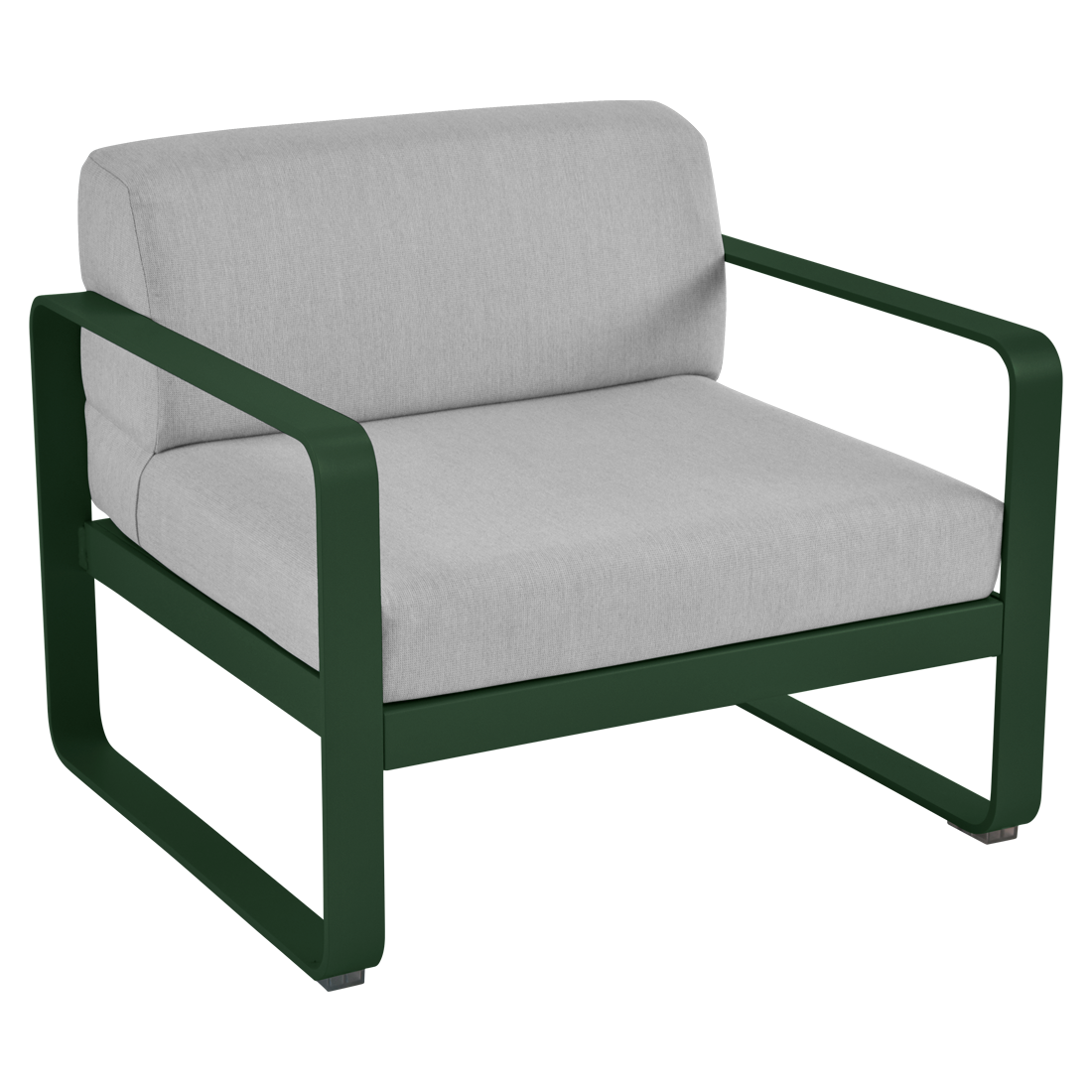 Fauteuil Bellevie — Vert cèdre · Gris flanelle