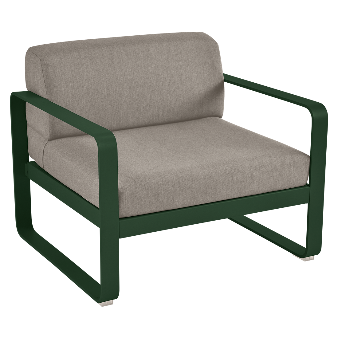 Fauteuil Bellevie — Vert cèdre · Taupe grisé