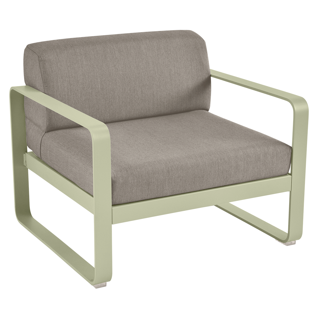Fauteuil Bellevie — Vert tilleul · Taupe grisé