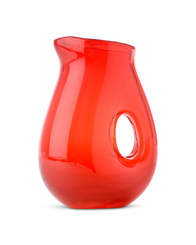 Pichet With Hole, coral red
