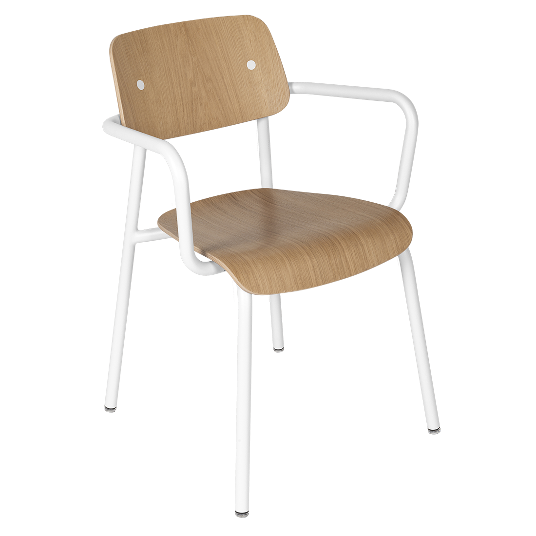 Fauteuil Studie Chêne — Blanc coton