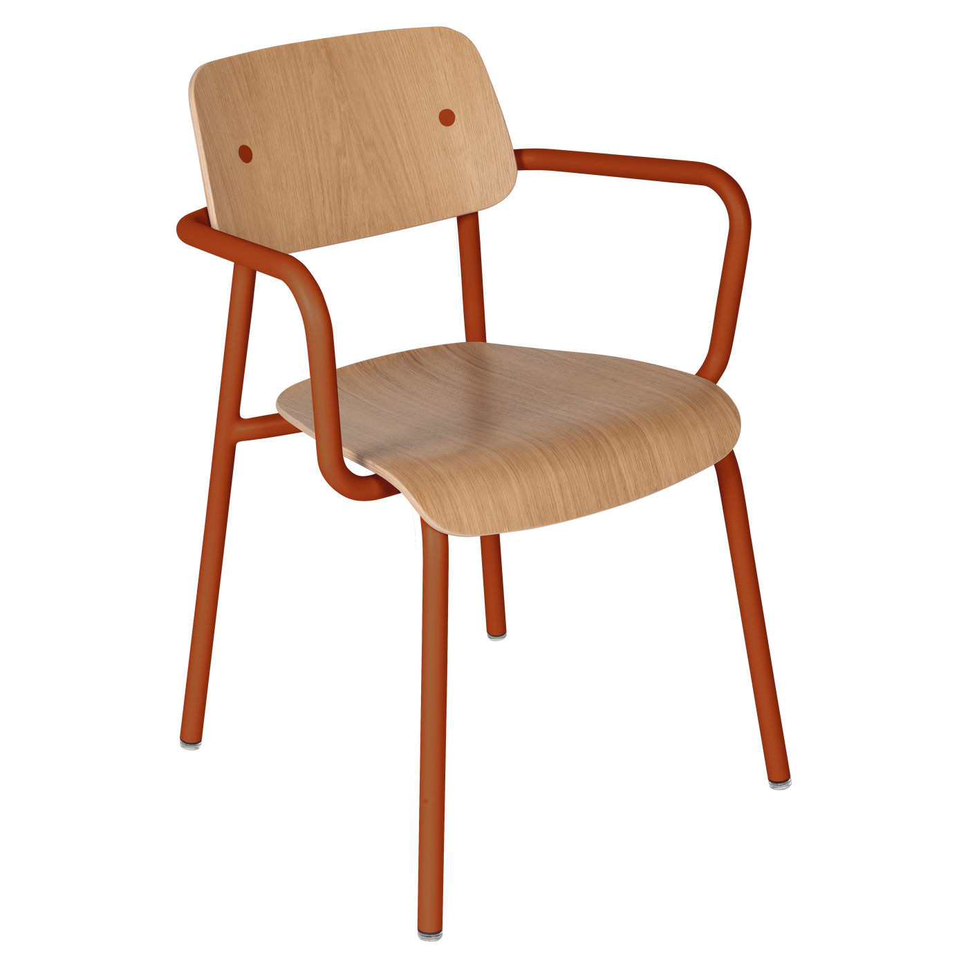 Fauteuil Studie Chêne — Orange confite