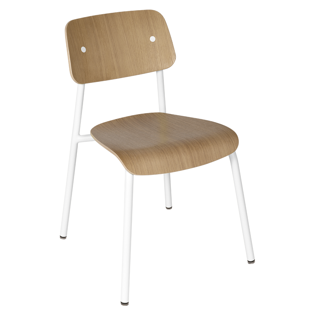 Chaise Studie Chêne — Blanc coton