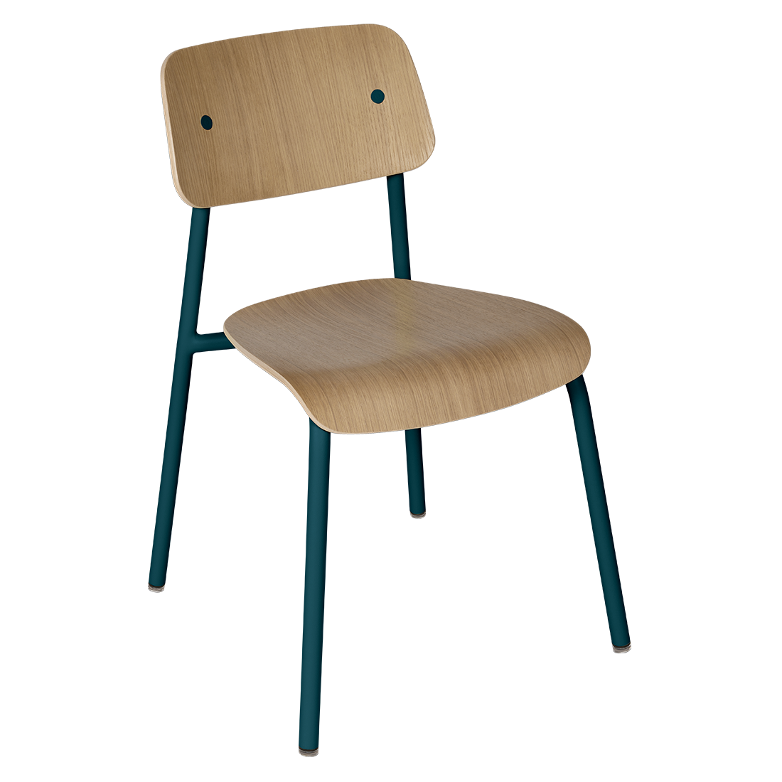 Chaise Studie Chêne — Bleu acapulco