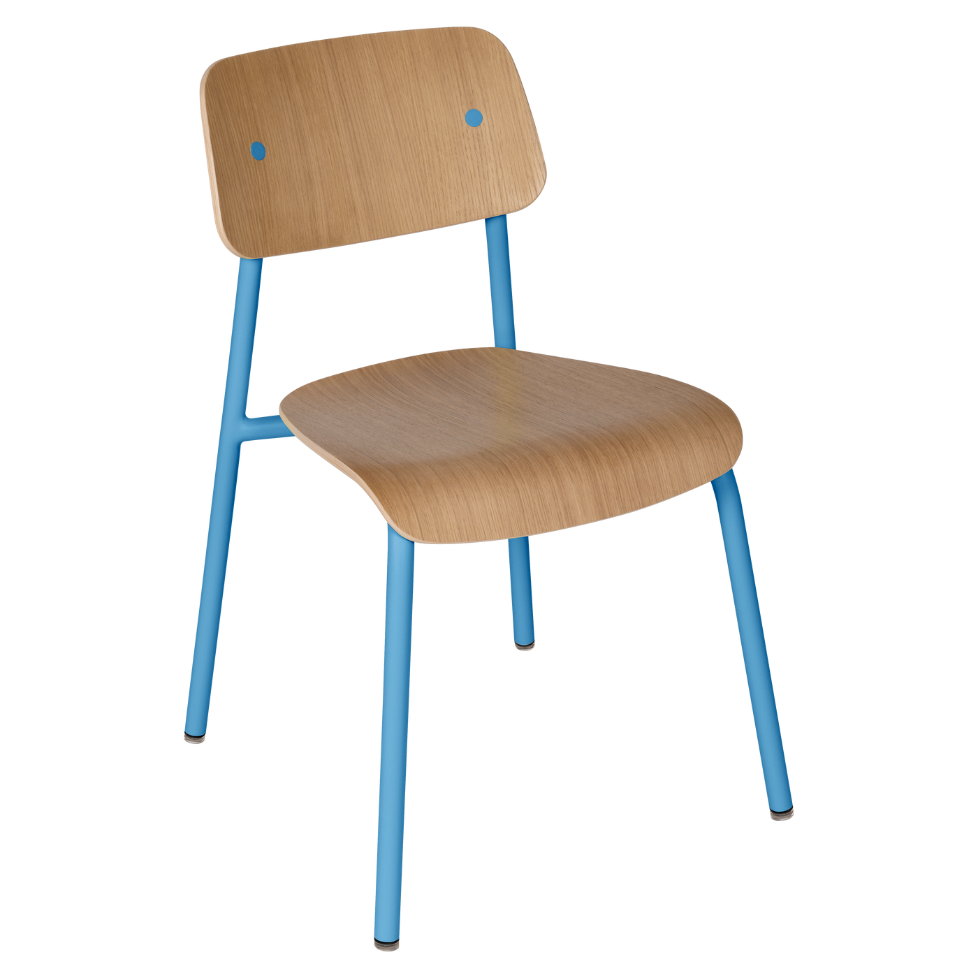 Chaise Studie Chêne — Bleu maya